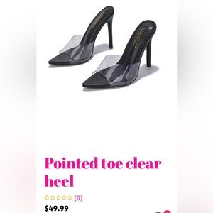 Cape Robbin Black/Clear Pointed Toe Heels